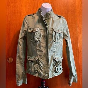 American Eagle green mandarin collar utility style jacket size small